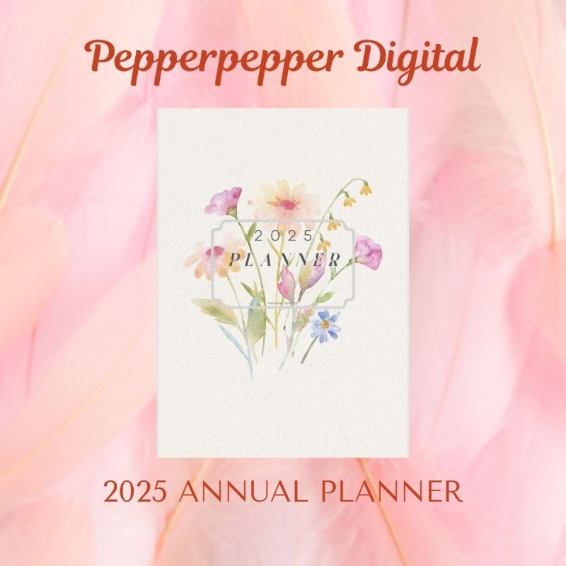 

Digital Printable 2025 Annual Planner Minimalist 50 halaman