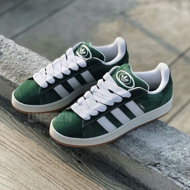 sepatu kasual pria wanita model gemuk ads campus hijau / sneaker kasual pria wanita adidas campus 00