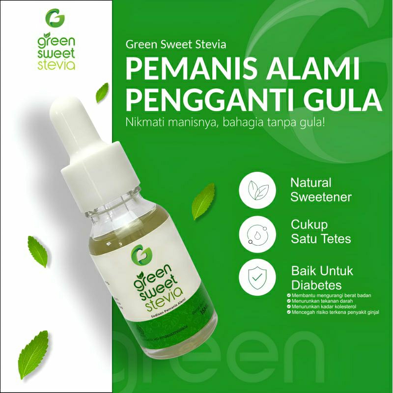 

Green Sweet Stevia (Pemanis Alami Pengganti Gula) 15ml BPOM Halal