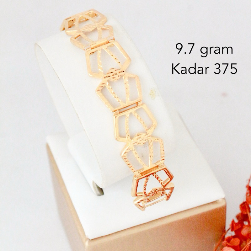 gelang emas rantai lebar 9.7 gram kadar 375