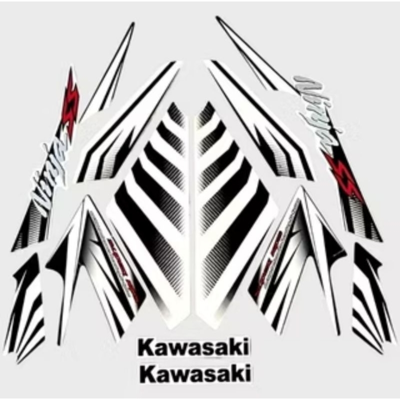 STRIPING STIKER KAWASAKI NINJA SS 2014 2015 PUTIH NINJA SS ZEBRA PUTIH ALBINO