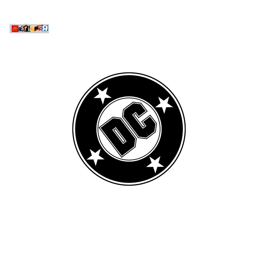 

sticker DC comics logo rounded stiker retro vintage