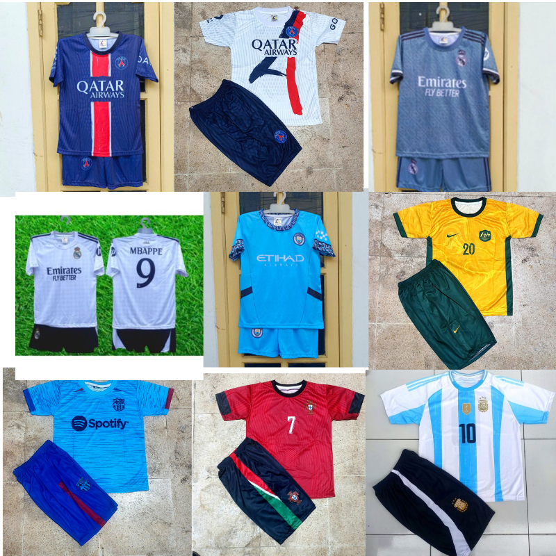 jersey mu home kids/jersey barcelona kids/jersey madrid home kids printing usia 5-12thn