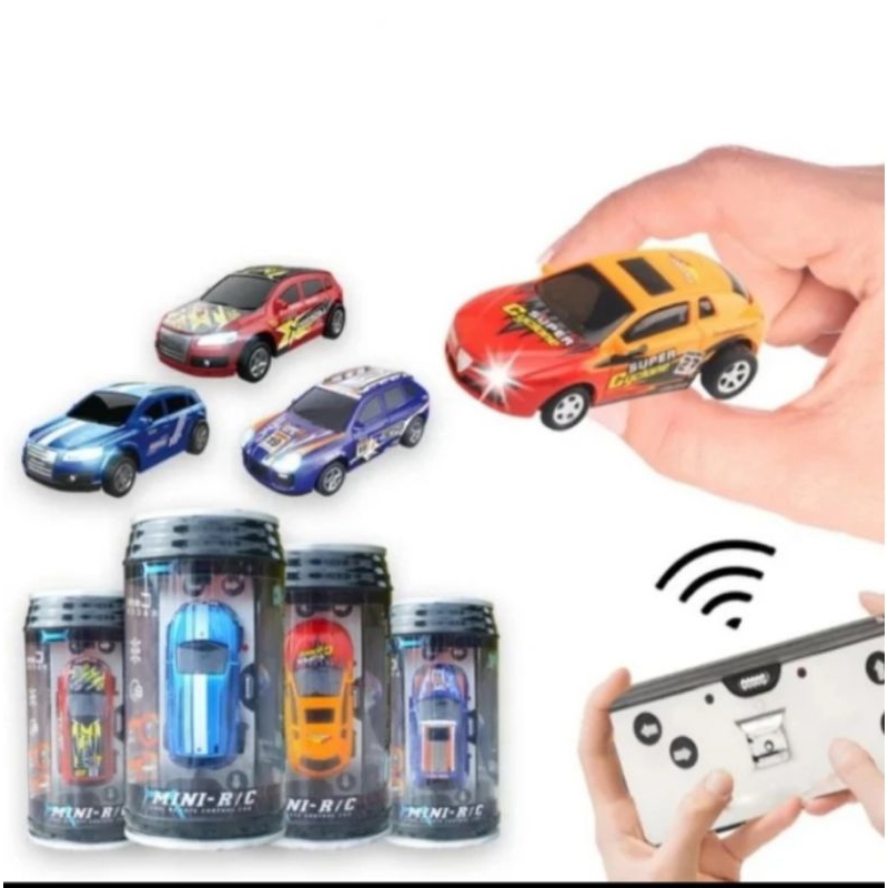 mainan mobil RC mini tabung skala 1:64