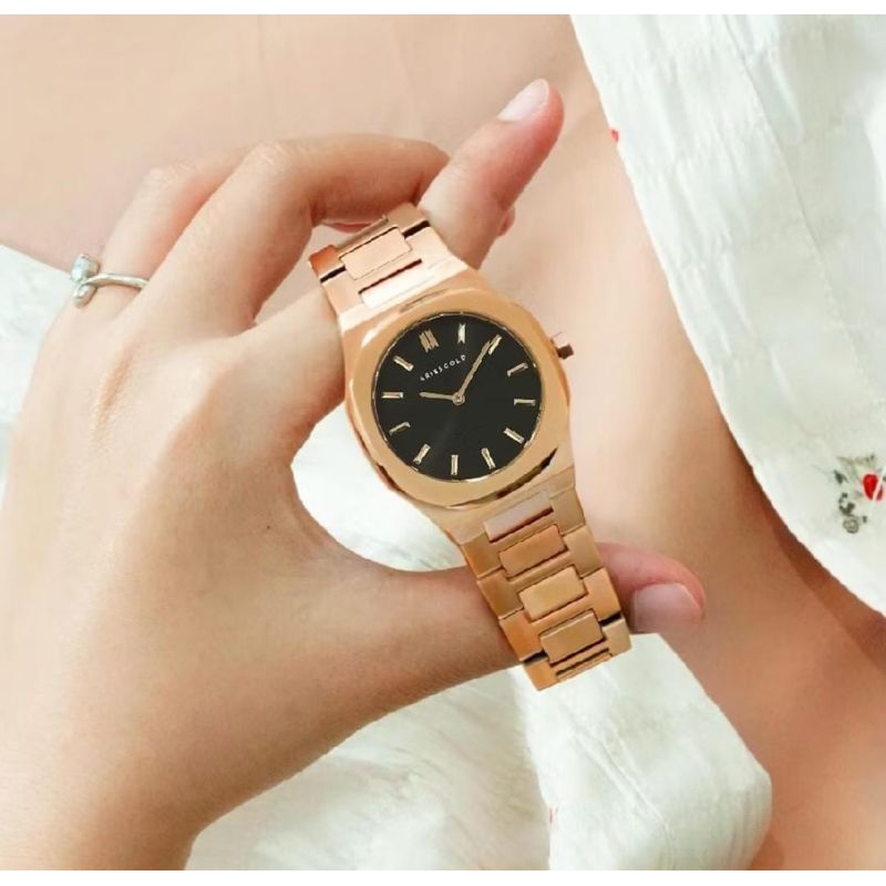 Jam Tangan Wanita Gold Rose aries urban prestige FREE hijab hamidah 2pc