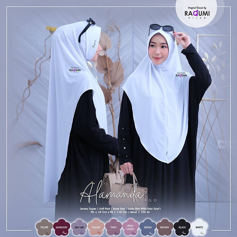 ALAMANDA BERGO JUMBO, HIJAB JUMBO POLOS, HIJAB DAILY CASUAL, HIJAB SOFT PAD, HIJAB SYAR'I SIZE DAN L