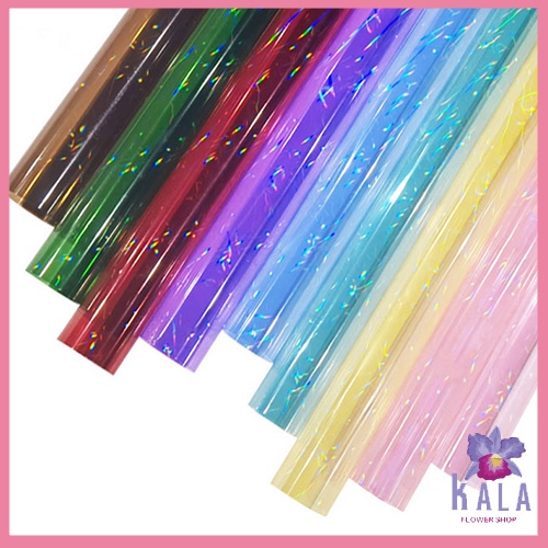 

15 Lembar Kertas Buket Kilat Cellophane Hologram Transparan Flower Wrapping Waterproof KB6115