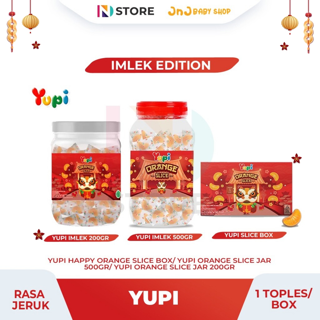 

Yupi Orange Slice Kemasan Box/Toples