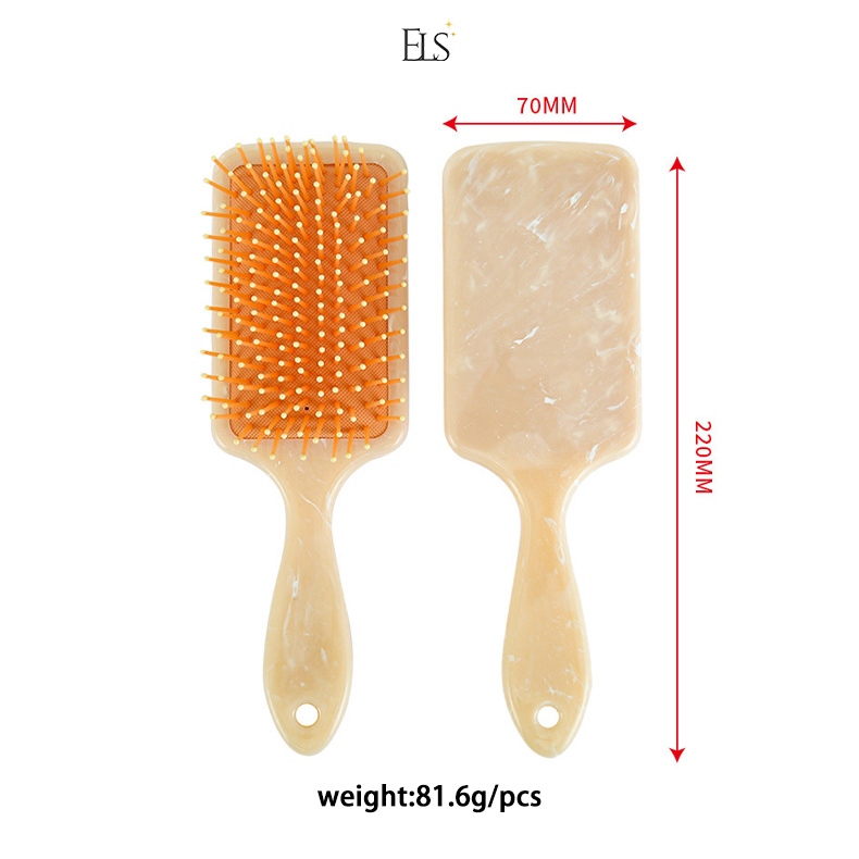 ELSA Sisir Marble Kotak Siput Kustom Hair Comb Custom DR210