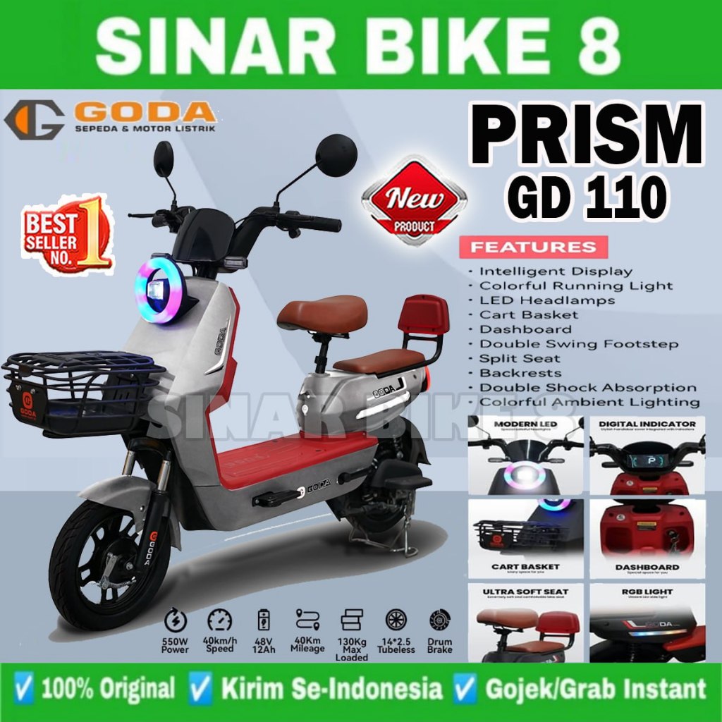 Sepeda Listrik Electric Bike Goda 110 PRISM  & Goda140-DX  550 Watt