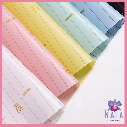 

20 Lembar FLower wrapping cellophane paper motif bear buket bunga KB6096