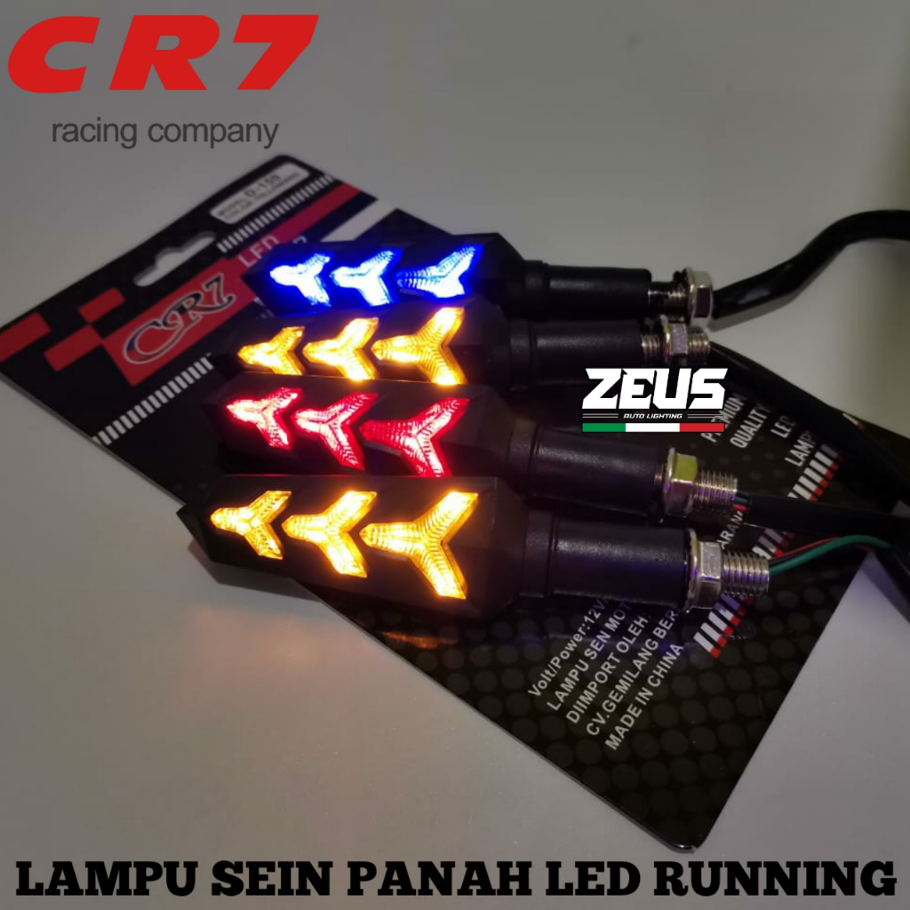 Lampu Sein Led Sen Running CR7 Lampu Sen Model Panah 2 Warna Senja Sen Universal Motor Vixion New RX