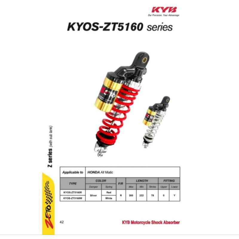 Shockbreaker, shock belakang KYB Zeto Tabung Subtank motor honda Vario Scoopy Beat Spacy Kayaba Zeto