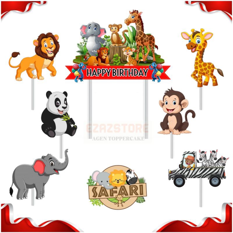 [Whispers] Topper Animals, Topper cake, hiasan kue ulang tahun topper karakter Animals