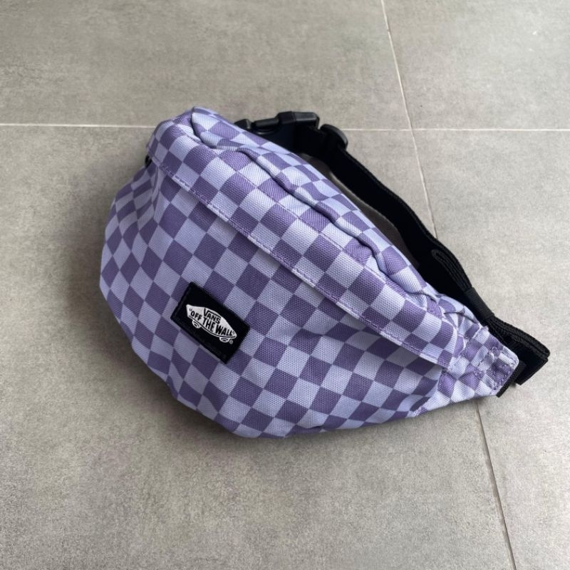 Tas Selempang , Vans Traveler Fanny Pack Waist Pack Checkerboard Purple 100%Original