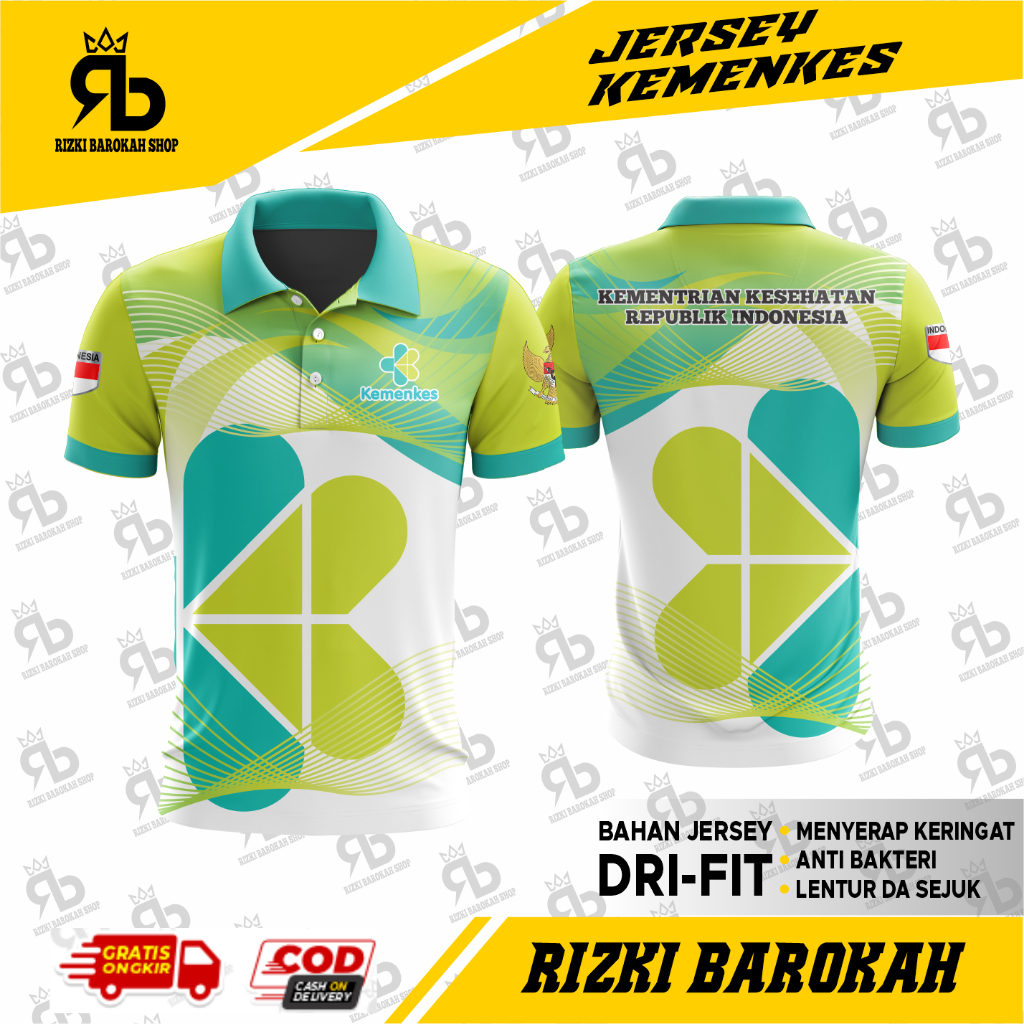 JERSEY KEMENKES POLO / JERSEY KEMENTRIAN KESEHATAN / JERSEY KESEHATAN / BAJU OLAHRAGA PENDEK / BAJU 