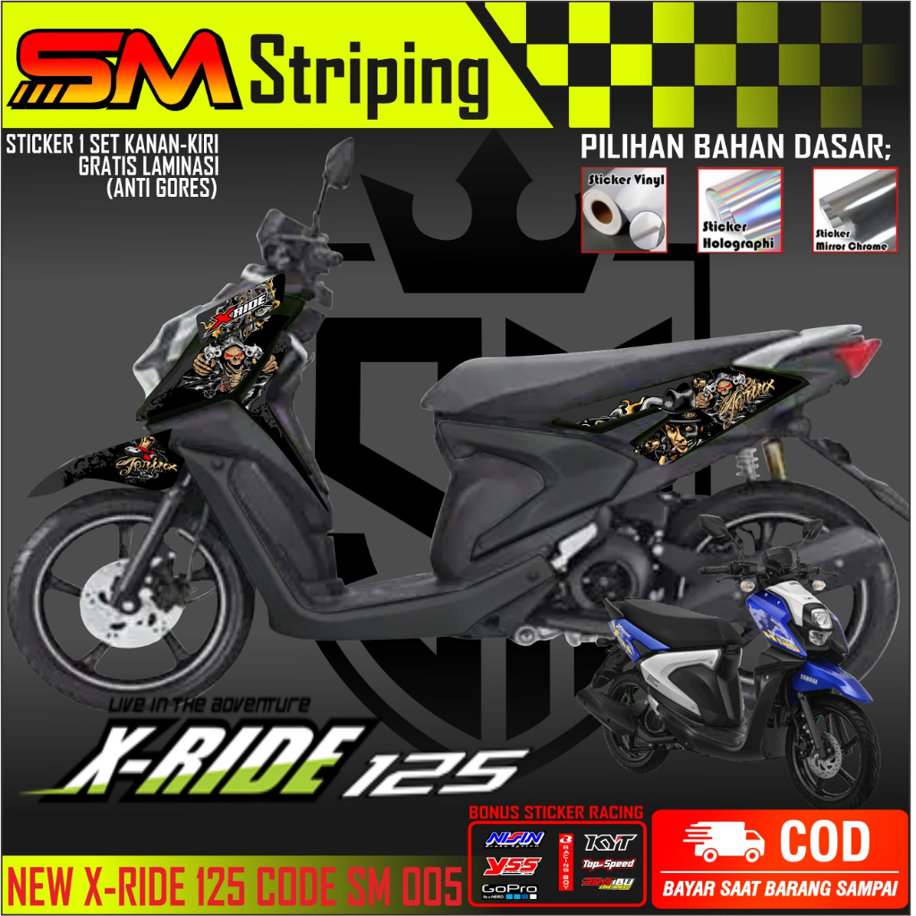 STRIPING STICKER YAMAHA X-RIDE 125- STRIPING YAMAHA X-RIDE 125 VARIASI JERINK SM 005