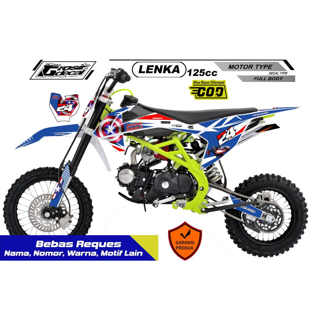 Sticker Stiker Mini Trail LENKA / SYMOTOS / RFZ 125cc Full Body Bebas Reques