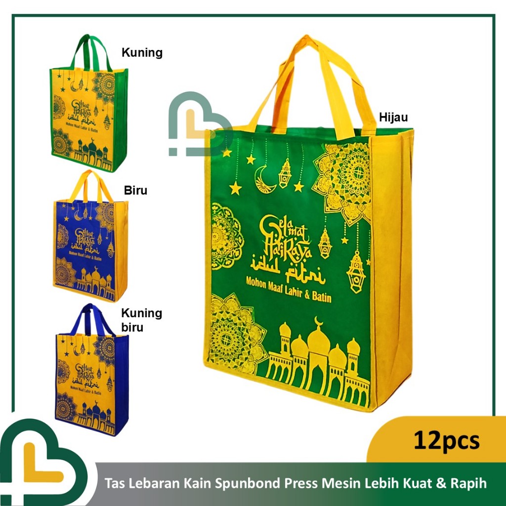 

12pcs Tas kain Spunbond Lebaran Paket Idul Fitri Ramadhan Syukuran THR