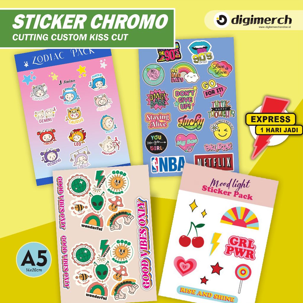 

STIKER CHROMO / STICKER PACK CUTE CUSTOM FREE CUTTING KISS CUT A5