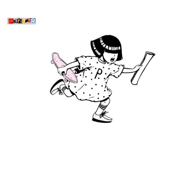 

sticker papergirl paris x clarks wallabee logo stiker paperboy