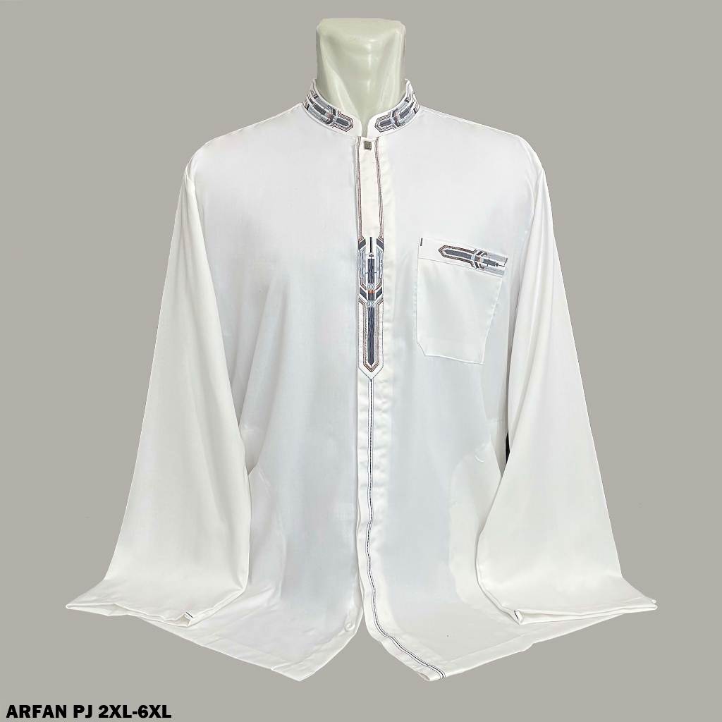 Baju Koko Pria Dewasa Baju koko big size Lengan Panjang 2XL 3XL 4XL 5XL Baju koko jumbo