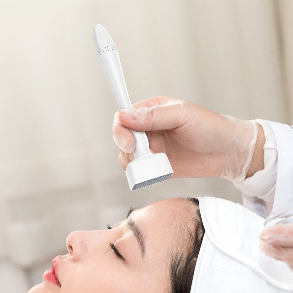 Derma Roller Stamp DRS140A Adjustable Panjang Jarum Microneedle Anti-Aging Kerut Rambut Rontok