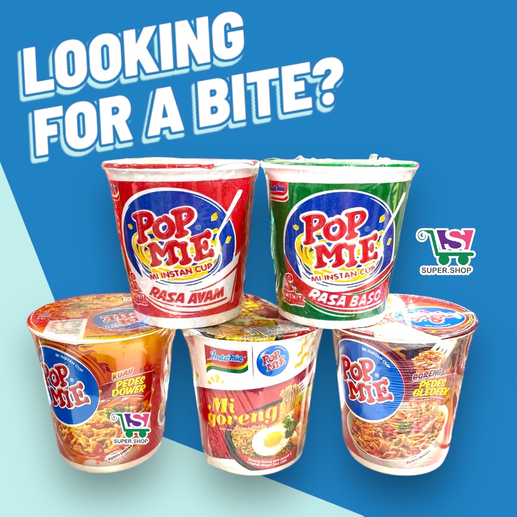 

Pop Mie Mi Instan Cup Ayam / Baso Sapi / Goreng / Dower / Gledeek