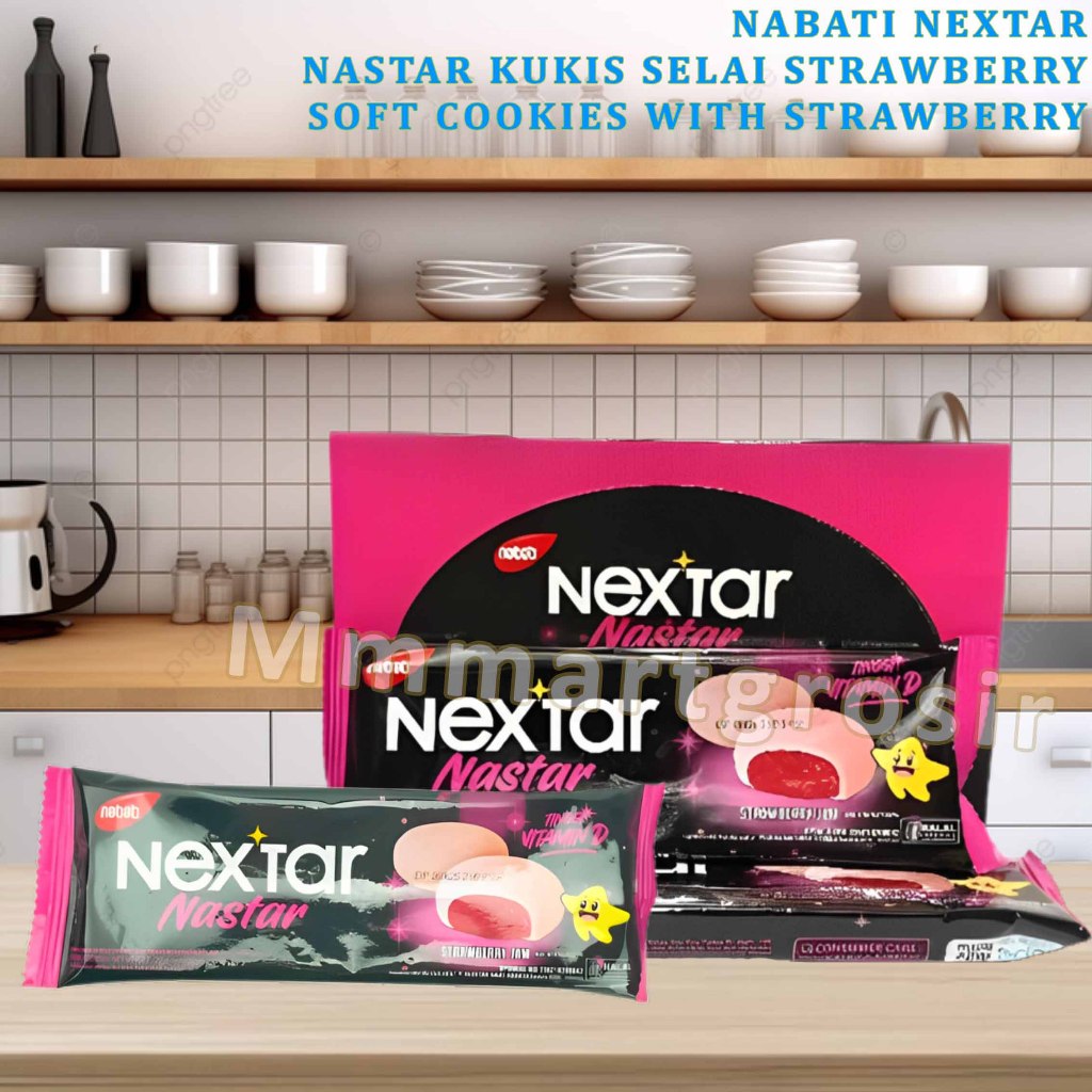 

Nabati Nextar / Nastar Kukis Selai Strawberry / Soft Cookies With Strawberry / 27gr