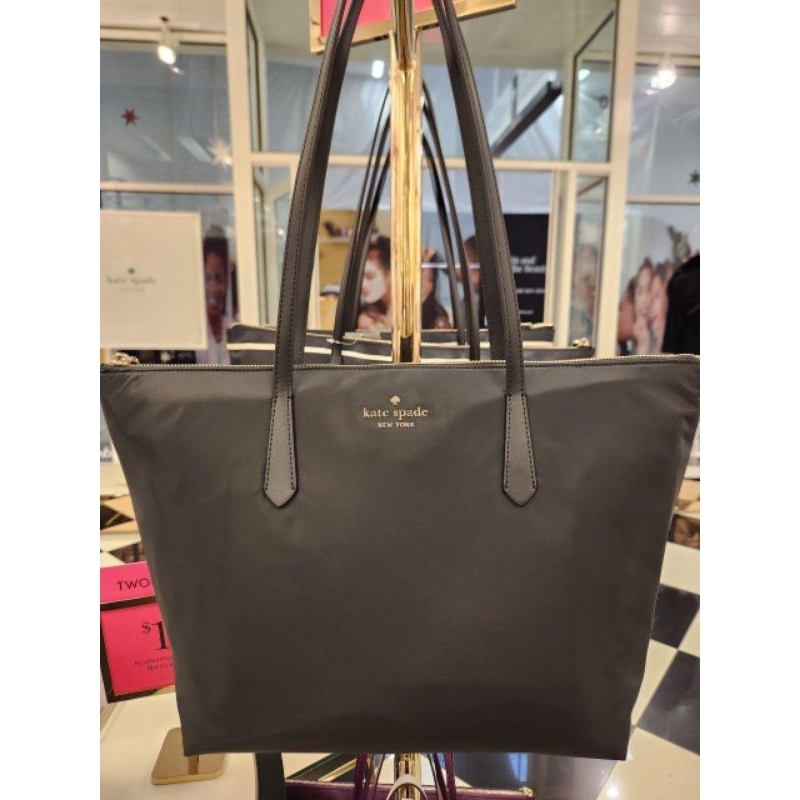 Kate Spade KC455 Kitt Large Nylon Tote Zip Black