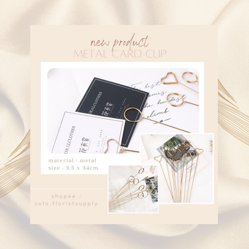

METAL CLIP PAPER GOLD STICK CARD HOLDER TANGKAI KARTU UCAPAN BUNGA GIFT FLOWER BOUQUET PAPER CLIP METAL KLIP KERTAS UCAPAN TANCEPAN BUKET BUNGA FLOWER ARRANGEMENT ACCESORIES BUNGA ECERAN STICK BUNGA BENTUK LOVE ATAU BULAT UNTUK HANDBOUQUET BUNGA FLORIST