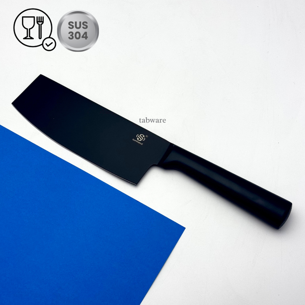 (1pc)Pisau Daging Hitam by INOX/Pisau Stainless/Pisau Potong Daging Ikan Ayam Sayur