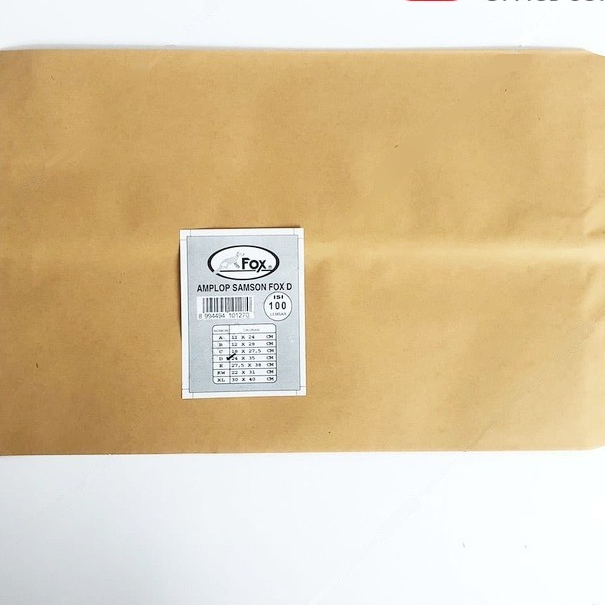 

RK Amplop Coklat / Samson Fox D (Folio) isi 100 Buah