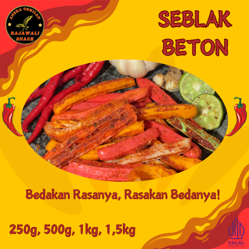 

Seblak Beton Kering Pedas 1kg Rajawali Snack