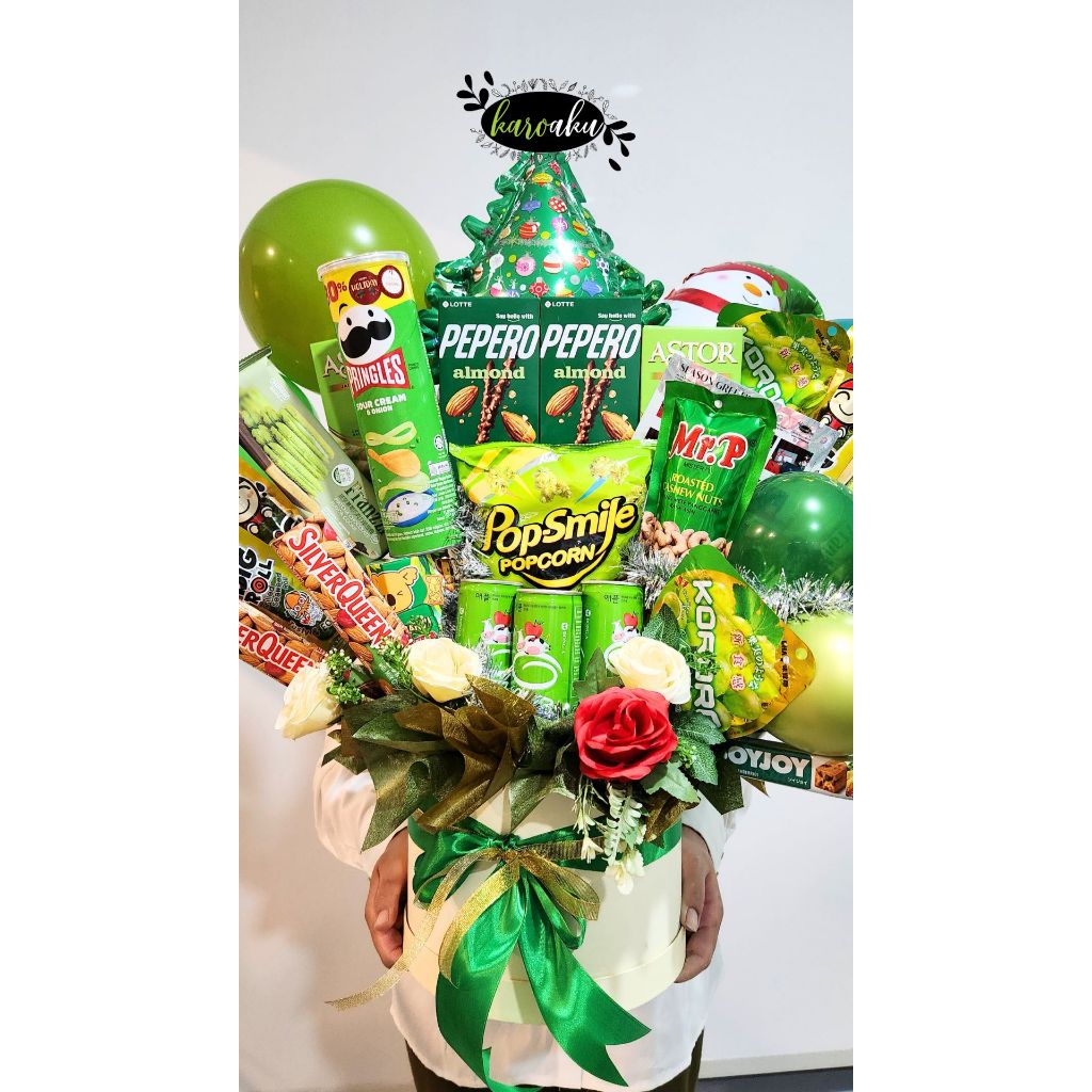 

Festive Basket (Bouqet makanan, hampers natal, idul fitri, dll, kustom warna.)