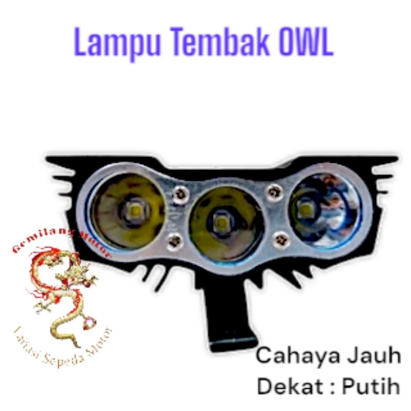 LAMPU SOROT LED OWL 3 MATA LAMPU TEMBAK OWL 3 MATA BURUNG HANTU