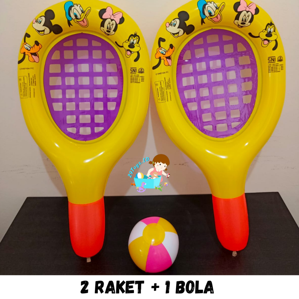 Mainan Anak 2 Raket & 1 Balon Tiup | Mainan Raket Balon Tiup Karakter