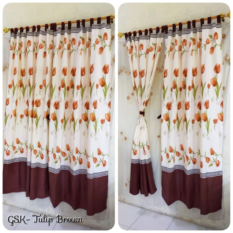 Gorden Tali Perekat Gorden Pintu dan Jendela Korden Hordeng Bunga Klasik