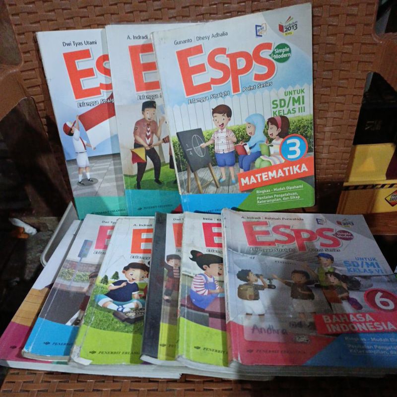 erlangga k13 esps matematika bahasa indonesia pkn kelas III/3 matematika kelas IV/4 ppkn kelas V/5 b