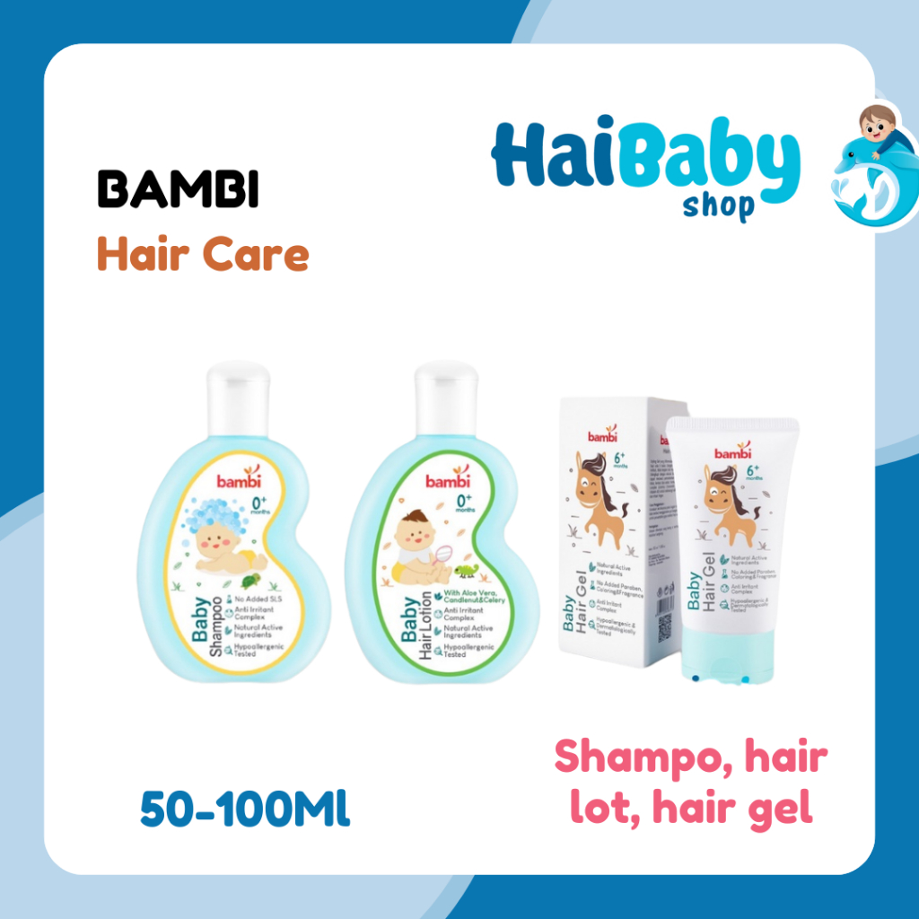 Bambi Baby Shampoo 100ml/Bambi Baby Hair Lotion 100ml/Bambi Baby Hair Gel 50ml/Bambi Baby Oil 100 ml