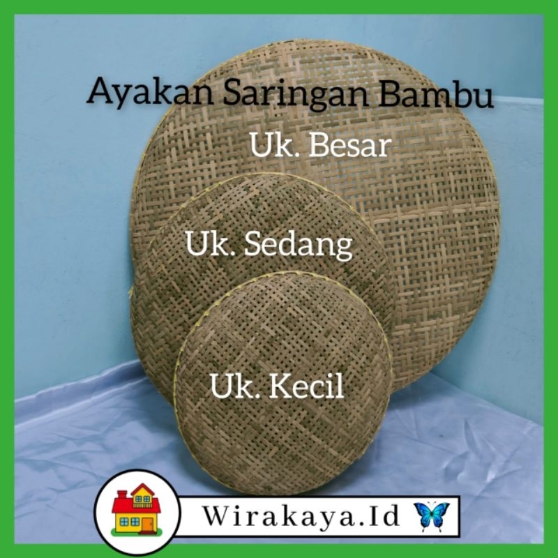 Ayakan Saringan Tampah Bolong - Anyaman Kulit Bambu Hinis - Uk. 25, 35, 55 cm