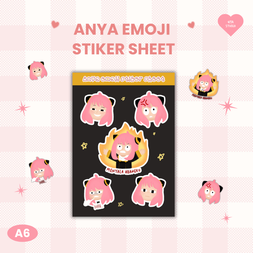 

Anya emoji stiker sheet by qyastudio