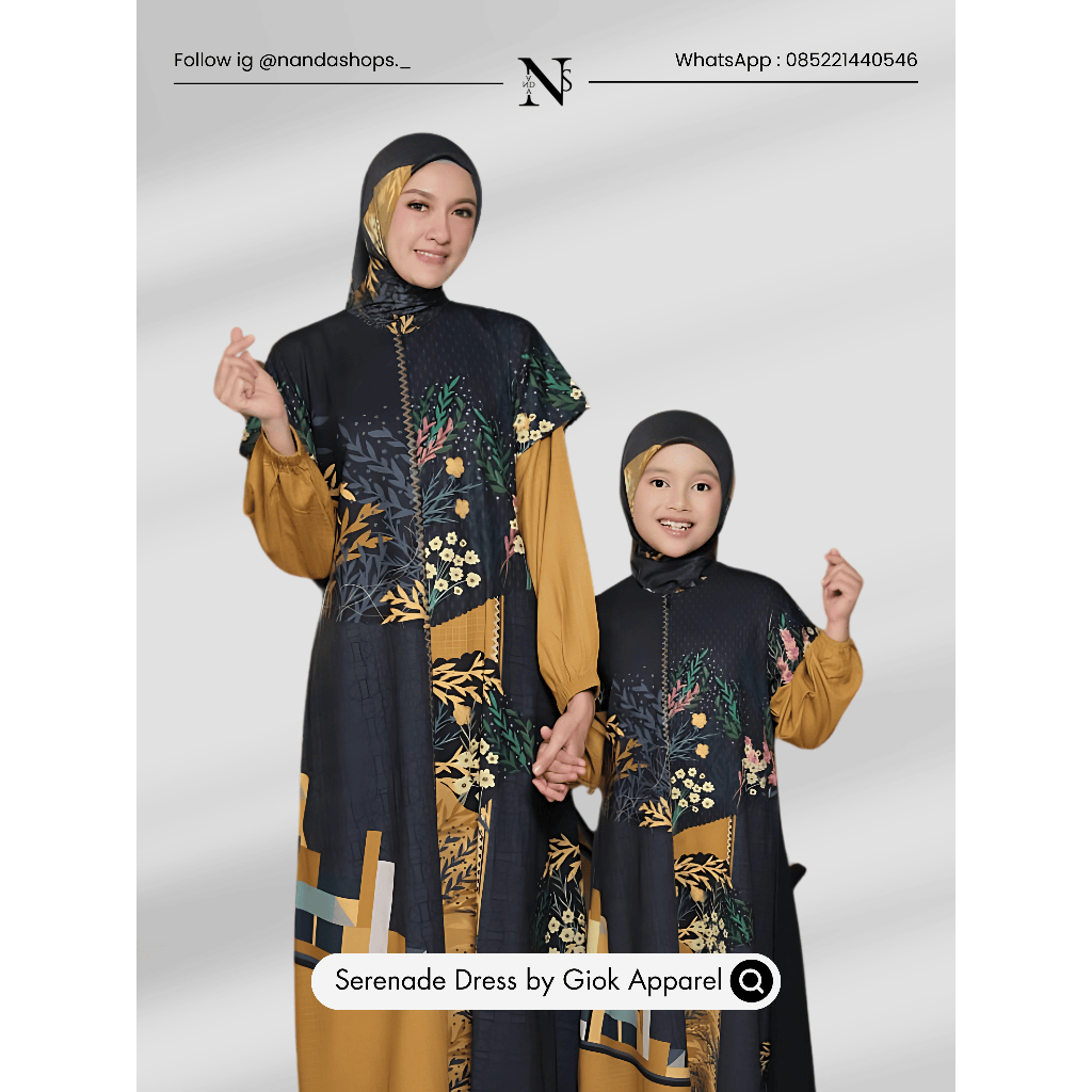 Giok Scarf Apparel - Gamis Premium Printing Dewasa Anak - Serenade Series