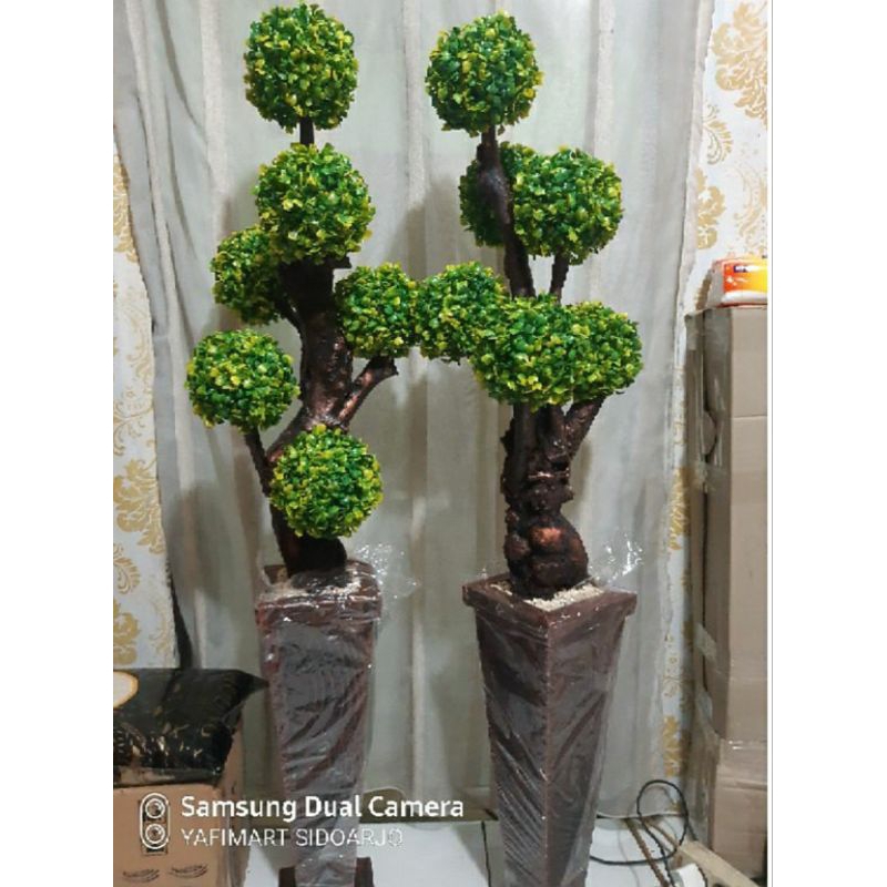 Bonsai rangkaian kayu pot kayu ukir dekorasi //artifisial bunga