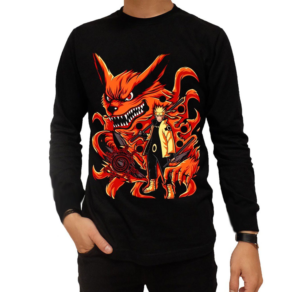 KAOS LENGAN PANJANG PRIA ANIME NARUTO / KAOS PRIA TERBARU / KAOS DISTRO OVERSIZE / BAJU DEWASA