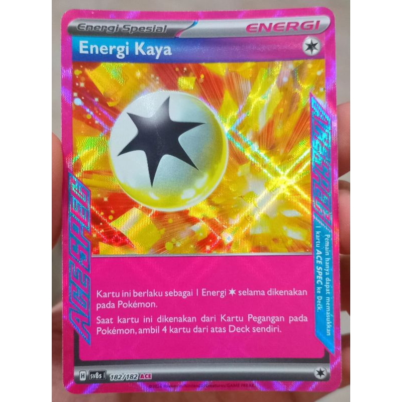 KARTU POKEMON TRAINER ENERGI KAYA ACE SPEC INDONESIA HOLO