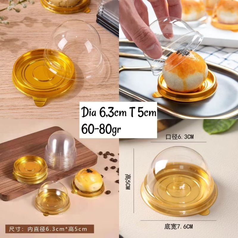 50pcs tray tutup mika mooncake tray bulat mooncake tray kue mika bulat