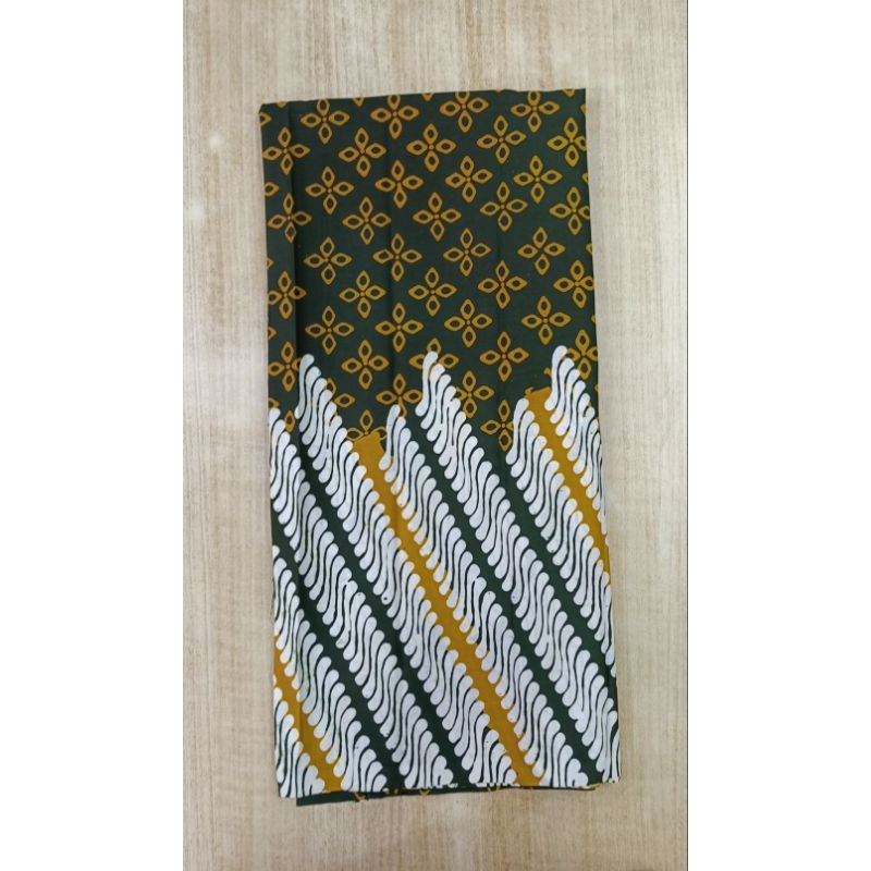 kain batik Cap Batik garutan G2W hijau emerald mutiara kombinasi lereng