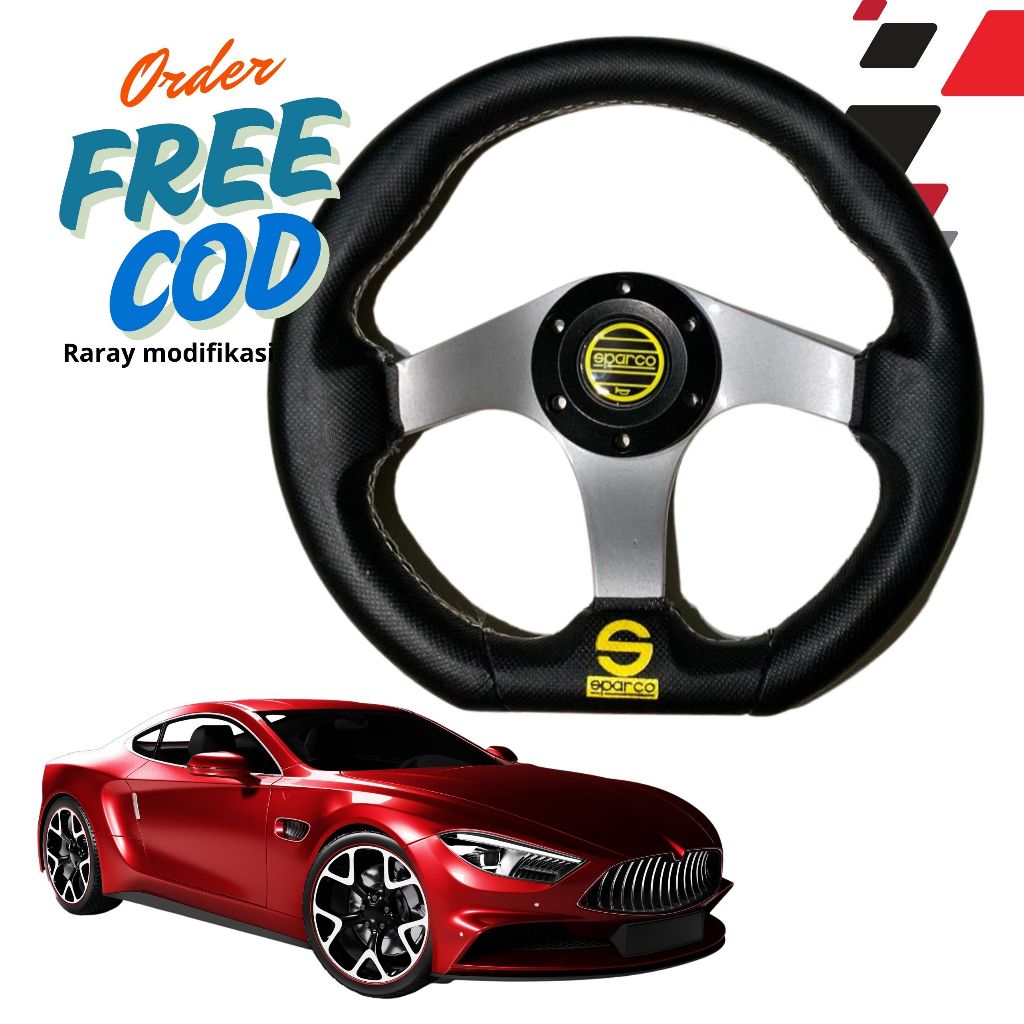 Stir mobil variasi racing sport Ferrari / stir universal mobil sparcoo