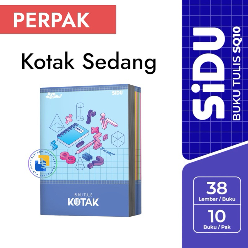 

10 Buku - Buku Tulis Kotak Sedang SiDU SQ 10 isi 38 Lembar